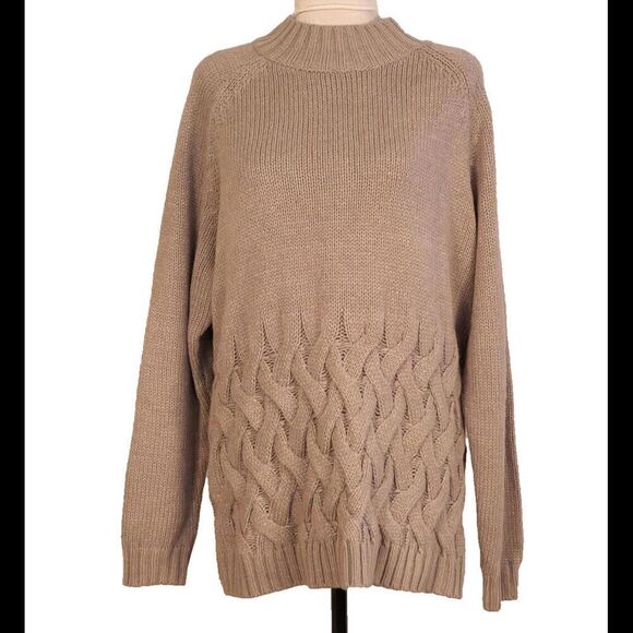 Simply Vera Wang Gray Cable Knit Sweater 2XL - Picture 1 of 6